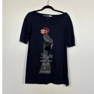 Sportmax Code Style Never Goes Out of Fashion Graphic Cotton Tee Small